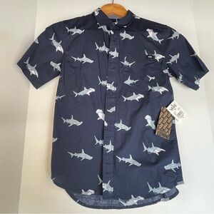 Vans Dark Blue Shark Pattern Shirt